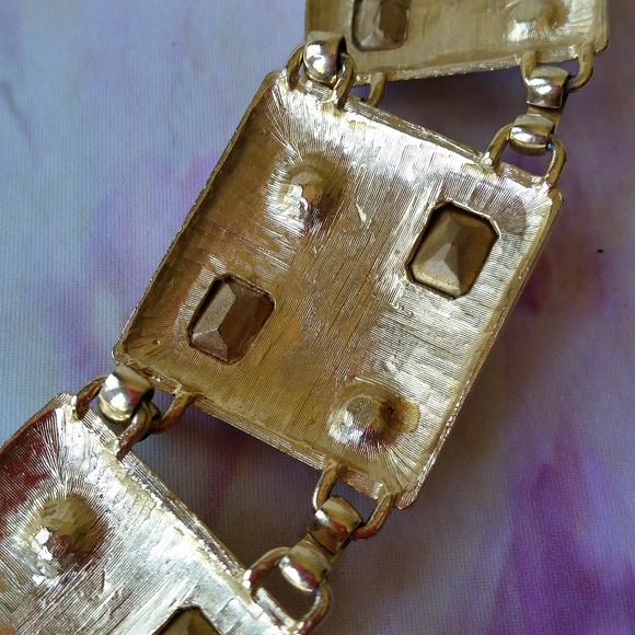 VINTAGE STATEMENT BELT 1960’s Encrusted Gemstone and Costume Pearl OOAK - Picture 14 of 16